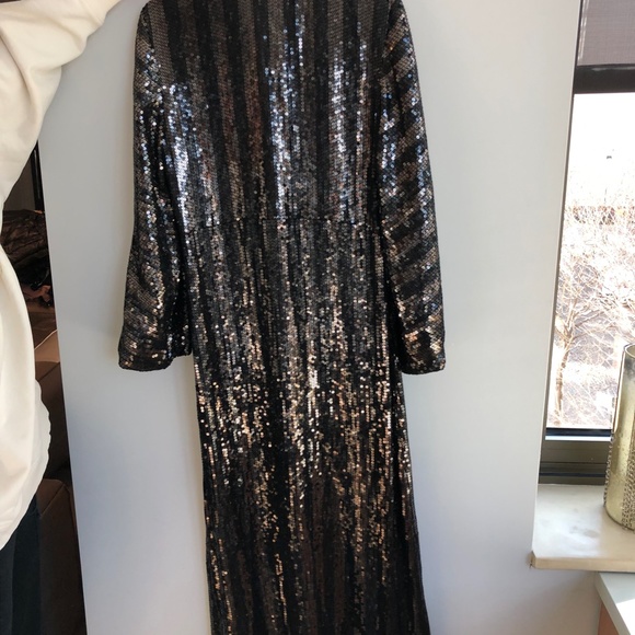 Designer Sequin Open Front Long Cardigan Coat Sheer Jacket for Party - Picture 7 of 7